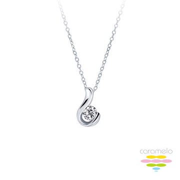 彩糖鑽工坊 30分 鑽石 F/VS1 半包鑲鑽石項鍊 (天然鑽石 輕珠寶)