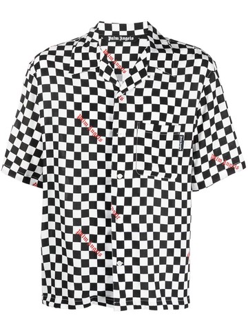 Palm Angels - checkerboard-print bowling shirt - men - Viscose/Polyester - 44 - Black