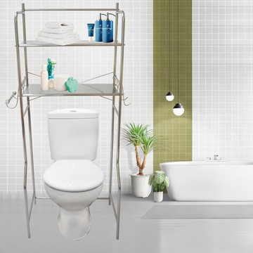 不銹鋼雙層馬桶置物架  138 x 29 x 56cm  銀色  1個