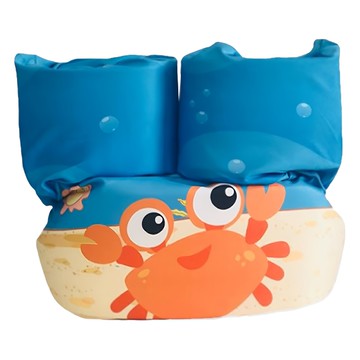 免充氣快學浮力手臂圈 大浮力設計 使用安全可靠 快速便利 親膚材質 柔軟不割傷 適用體重：10~25kg  橙色螃蟹  1個