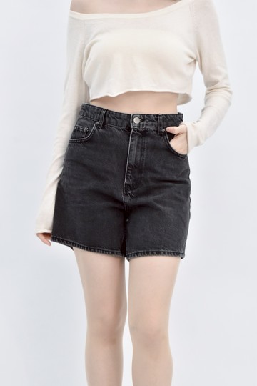(L) zara 灰色高腰牛仔短褲