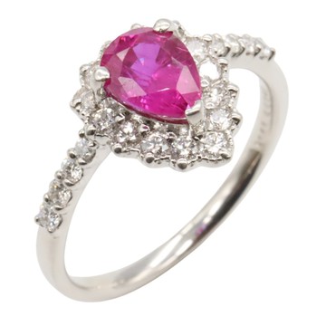 JEWELRY 無品牌珠寶 PT950鉑金 紅寶石 鑽石 戒指 12 【二手名牌BRAND OFF】