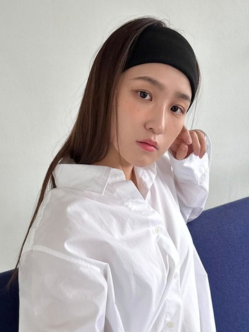 Cotton Rib Elastic Hair Band [Black]