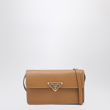 Mini caramel-coloured bag in Saffiano