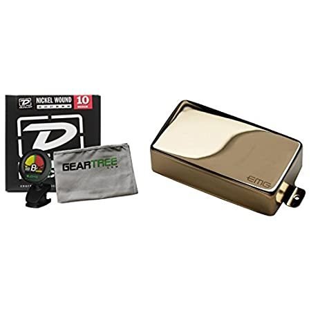 EMG 81 Humbucker Pickup Gold w Geartree Cloth, Tuner, and Strings