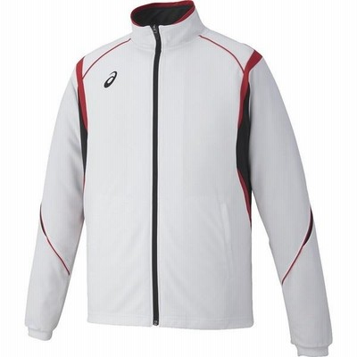 [asics]アシックストレーニングジャケット(XAT143)(0123)ホワイト×レッド[取寄商品]