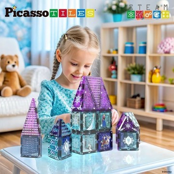 【安琪兒婦嬰百貨】Picassotiles Disney系列彩繪磁力片-冰雪奇緣(49片)