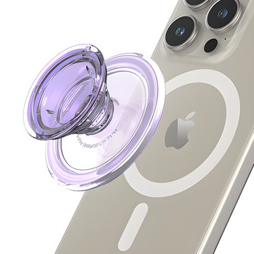 SINJIMORU 磁力強化 MagSafe 透明伸縮握把支架  1個  熏衣草