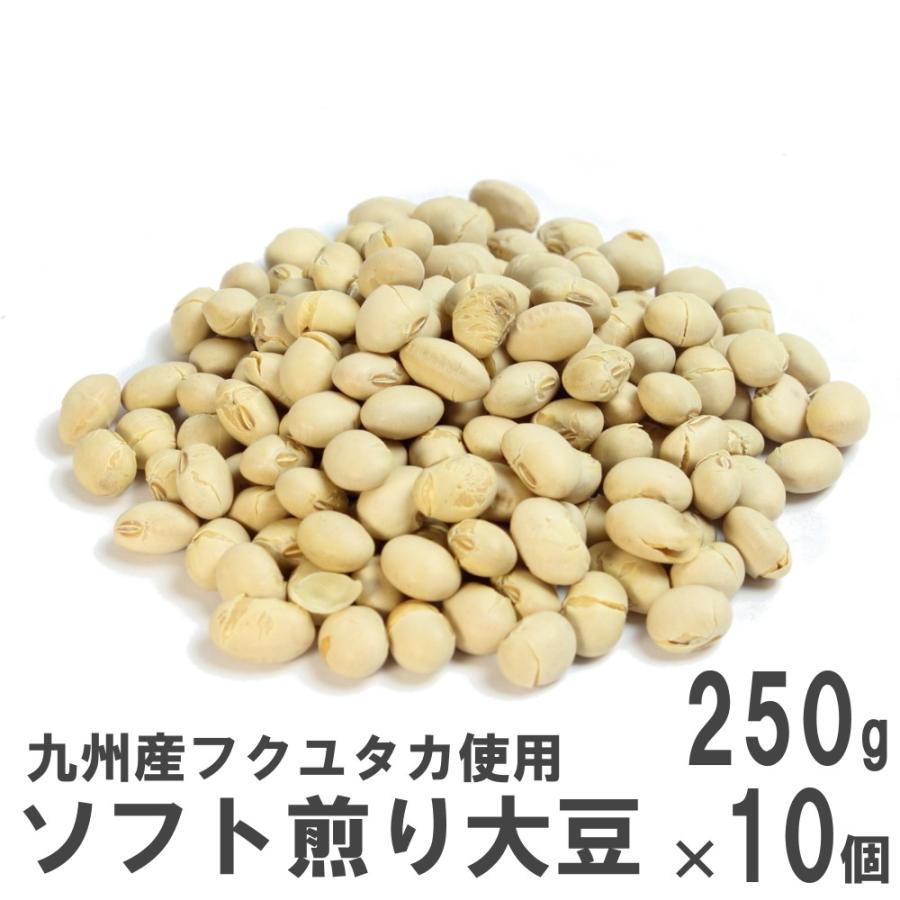 九州産ソフト煎り大豆 250g×10 ケース販売 南風堂の素焼き大豆