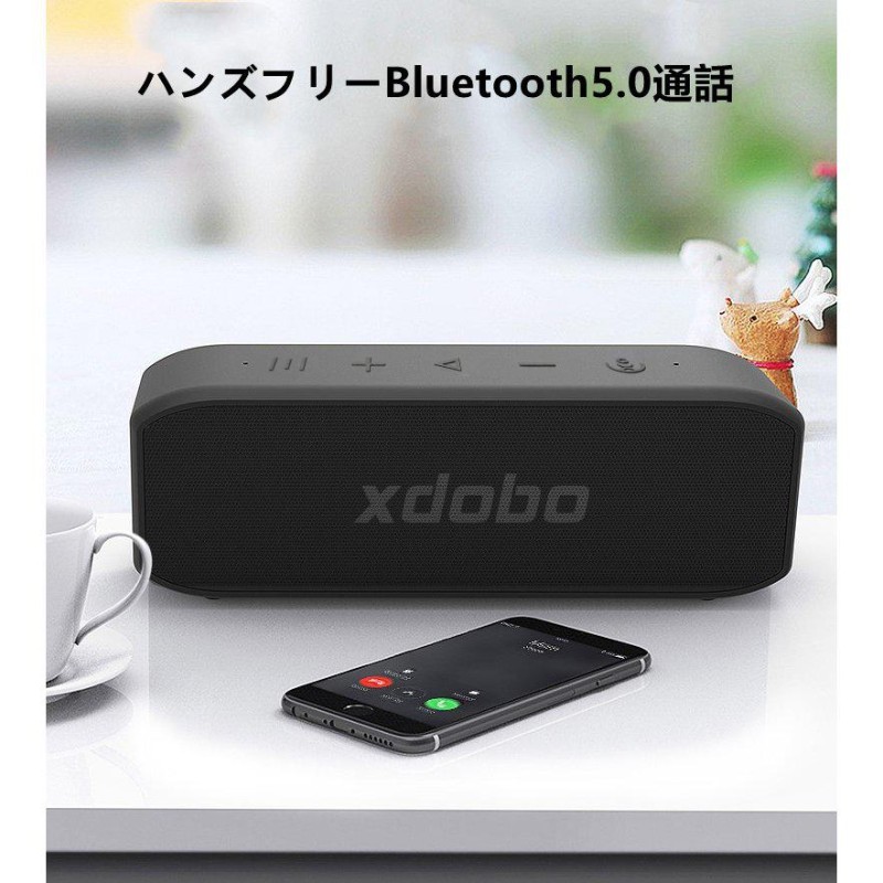 xdobo Bluetoothスピーカー コンパクト IPX7 防水 20W 重低音 最大30