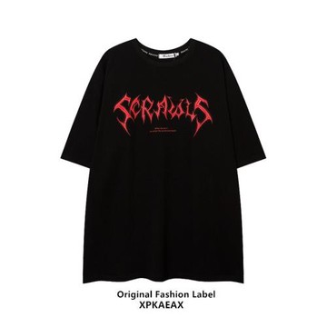 XPKAEAX原創潮牌字母印花oversize寬松短袖國潮嘻哈高街男女T恤夏