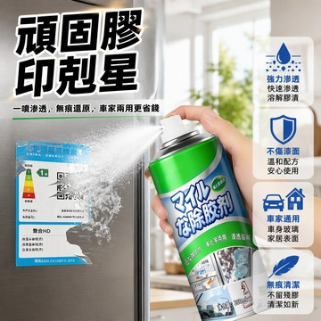 除膠劑 強力去除萬能膠 雙面膠不干膠 快速滲透配方 車家兩用清潔劑 260ml 噴霧罐裝 冰箱門窗玻璃專用
