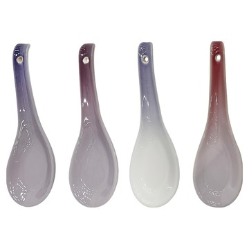 LE CREUSET 中式湯匙4件組 石瓷  14cm  藍鈴紫 + 卡特蘭 + 淡粉紫 + 綻放粉  1組