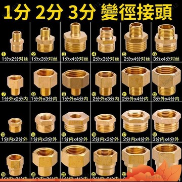 全網最低價🔥3分變2分4分轉3分接頭 大小頭變徑接頭 對絲直接補芯接頭 異徑內外絲銅配件 水管轉接頭 洗衣機轉接頭 轉