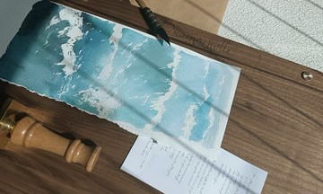 海域 (碧) 海 波 水面 透明感 水彩 背景素材 PET 和紙膠帶