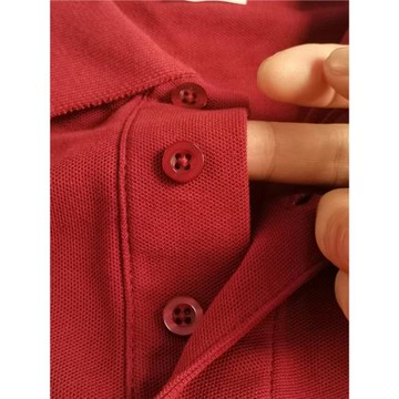 夏季POLO衫男士純棉2025新款翻領時尚商務休閑半袖T恤全棉酒紅色