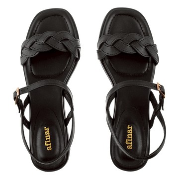 afinar 編織前繫帶涼鞋  黑色的  240