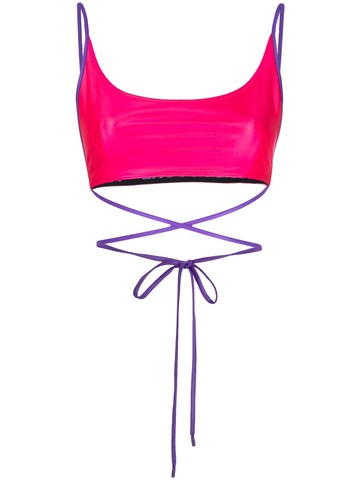 Versace Jeans Couture - logo-detail crop top - women - Spandex/Elastane/Polyamide - 42 - Pink