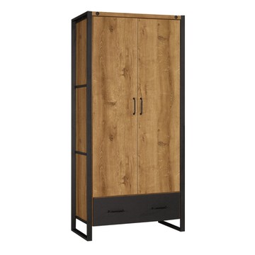 Boden-克蒙2.9尺工業風二門一抽衣櫃(單吊桿)-88x58x196cm