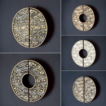 新中式柜門拉手黑色仿古木衣櫥柜門把手鞋柜子對裝拉手浴室柜把手