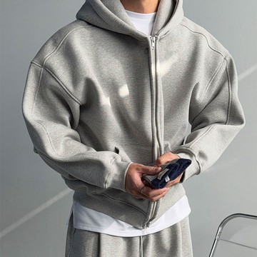 正韓極簡厚實堅挺棉短版連帽外套(一般/刷毛) 4色 YUPPIE 預購商品 1208