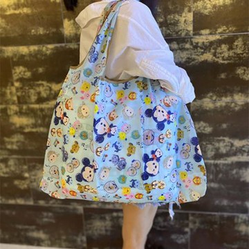 大號可愛卡通可折疊便攜超市購物袋雜貨袋買菜包大容量環保手提袋