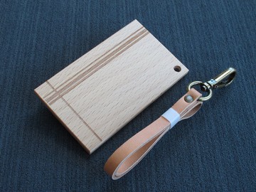 原木IC卡片夾-山毛櫸木恆鐳雕(四角)