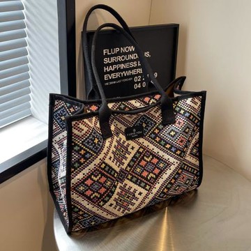 高級感刺繡托特包包女大容量2025新款韓版小眾手提大包單肩通勤包