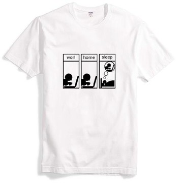極客程序員工作者日常代碼農GEEK極客worl home sleep純棉T恤短袖