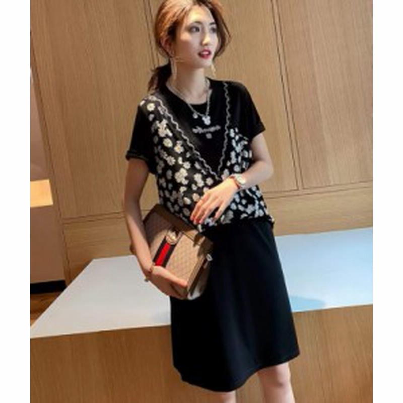 チュニック ワンピース レディース チュニックワンピース 春 夏 春夏 大きいサイズ 半袖 膝丈 ロング ラウンドネック 花柄 カジュアル オ 通販 Lineポイント最大1 0 Get Lineショッピング