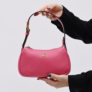 GUCCI Aphrodite  經典GGLOGO肩背小包/腋下包(粉)