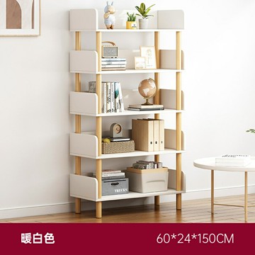 置物架分層收納家用儲物展示架客廳靠墻貨架子簡易臥室實木腿書架