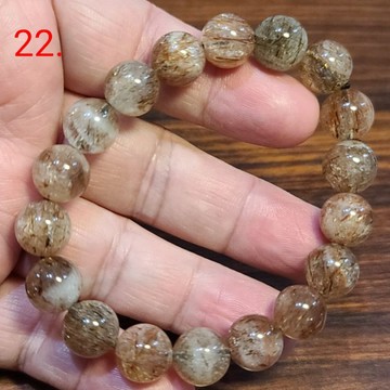 黑金超 黑金超七水晶 手鍊 手環 手珠 共生礦 11mm 天然❤水晶玉石特賣#R015-22
