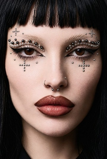 Rebel Tattoos Spider Tale Halloween Rhinestone Face Jewels