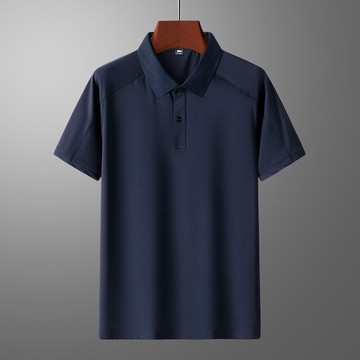 爸爸夏裝短袖t恤男中年冰絲T恤男士休閑運動polo衫老年人上衣服