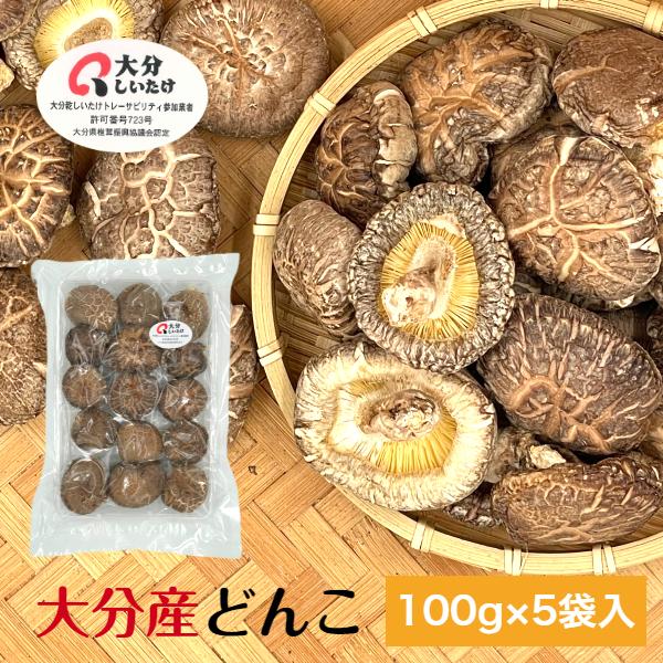 干し椎茸 大分産 どんこ 100g×5袋入 原木栽培 国産 大分県産 しいたけ