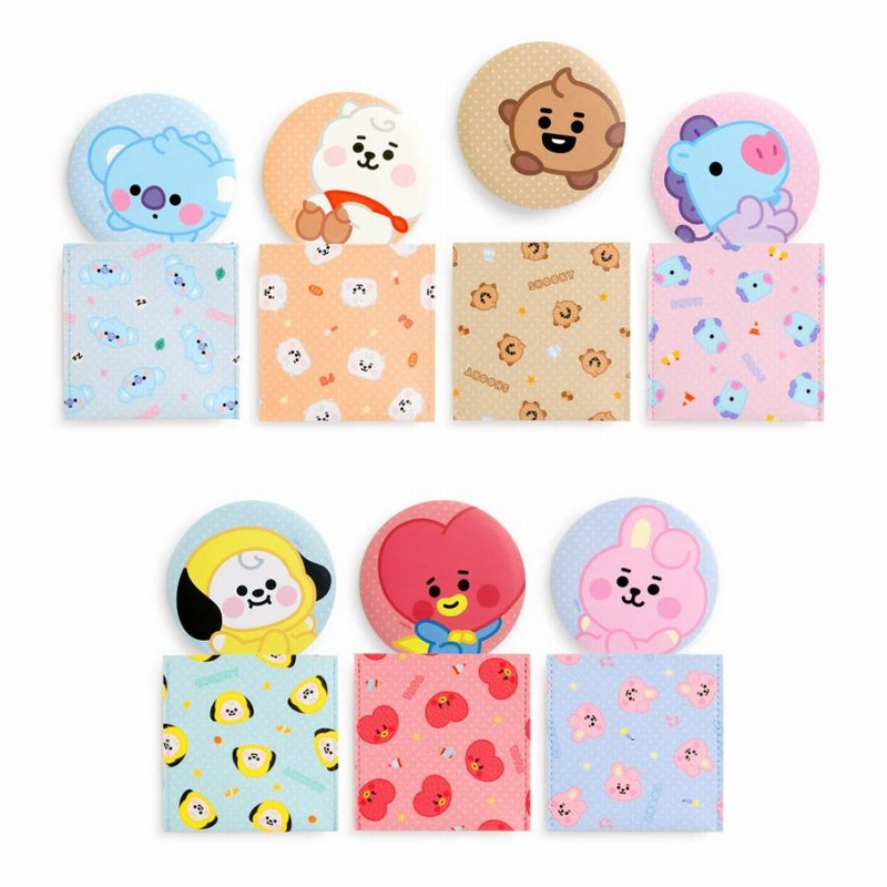 BT21 POUCH MIRROR DOT【送料無料】 公式グッズ ミラー 鏡 セット