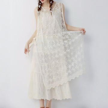 透膚蕾絲側綁帶罩衫448147