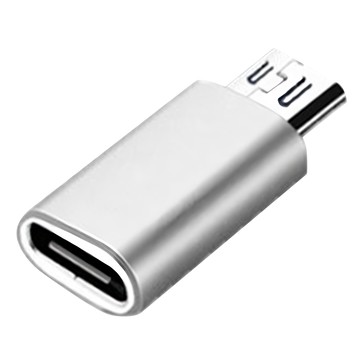 CorPro 核心聯環 Type-C母轉MicroUSB公 OTG鋁合金轉接頭  1個  10cm  銀色