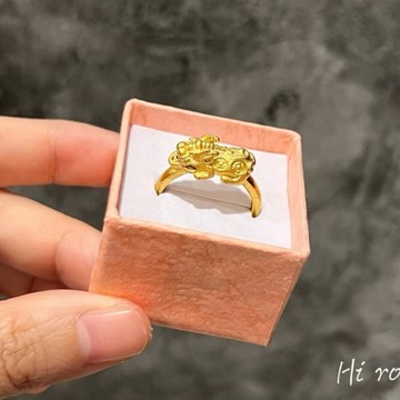 [Hi rosé!]現貨、實拍！招財貔貅戒指 24K黄金貔貅戒指越南砂金沙金久不褪色戒指 結婚 訂婚 鑽戒 婚戒 兩克拉