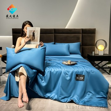 新款水洗真絲涼被 冰絲夏被 空調被 薄被 午睡蓋被 冷氣被 被單 單人雙人加大棉被子 枕頭套 多色可選