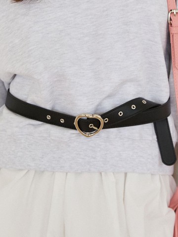 Heart Buckle Metal Belt [BLACK]