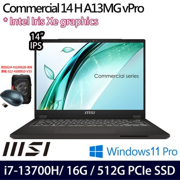 《MSI 微星》Commercial 14 H A13MG vPro-419TW(14吋FHD+/i7-13700H/16G/512G SSD/Win11P)