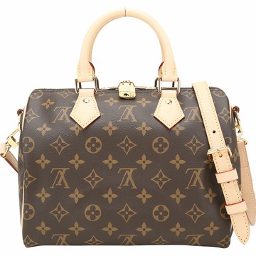 Louis Vuitton LV路易威登 M46977 Speedy Bandouliere 25 經典帆布波士頓包(米棕)