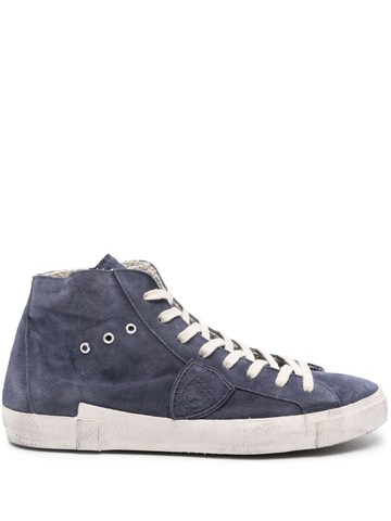 Philippe Model Paris - Paris logo-patch sneakers - men - Rubber/Calf Leather/Calf Leather - 41 - Blue