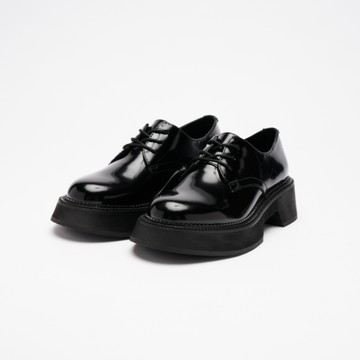 VATIC POLISHED DERBY SHOES BLACK增高厚底皮鞋 - 43