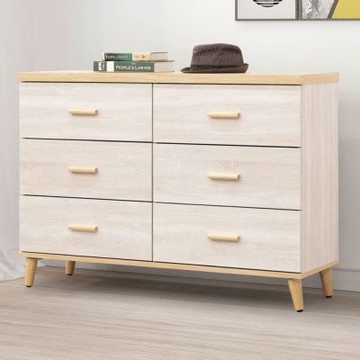 文創集 莎比利雙色4尺六抽斗櫃-119x40x82cm免組