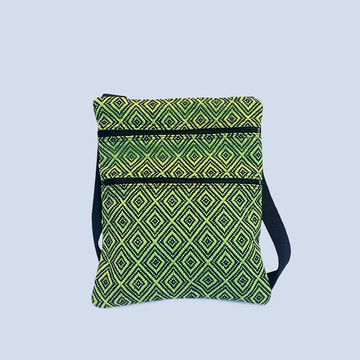 Qulih Balay 編織經典菱形紋 斜背系列 綠色