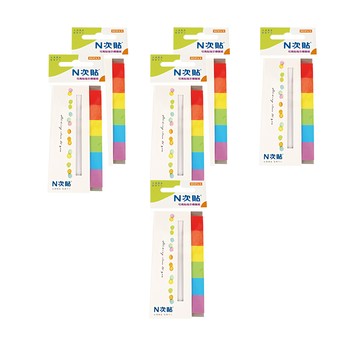 N次貼 指示標籤紙 糖果色標籤 45x15mm 30張 可再貼標籤 分類標籤  6組