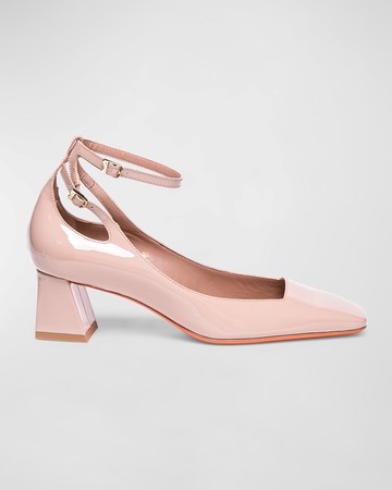 Marta Patent Ankle-Strap Pumps